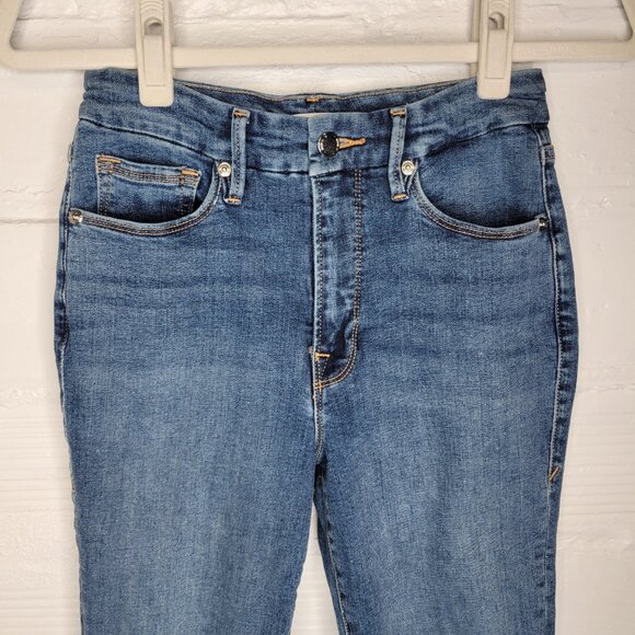 Good American Women's Size 4 Jeans Good Legs Distressed Raw Hem - Picture 3 of 7